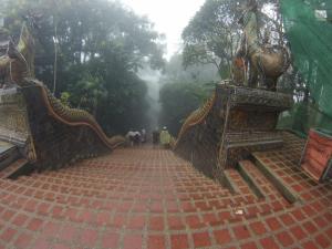 the walk to the Doi Suthep Temple located on top of a Mountain