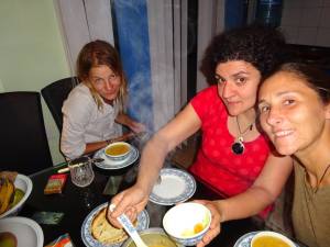Carmen and Chiara (both my roommies lol) in Pokhara after the retreat Photo by: Carmen