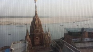 Missed the Puja, but not totally. The view from our AC hotel room